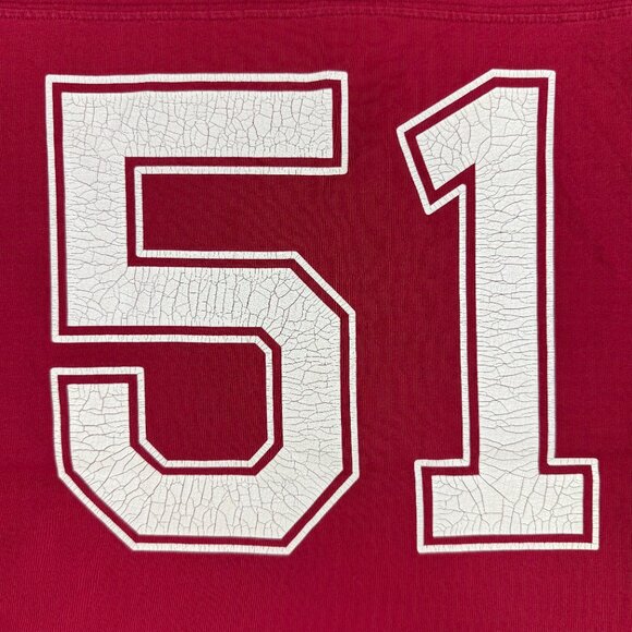 Vintage Nike Shirt Mens XXL 2XL Burgundy Red Label Jersey #51 Skull Helmet Y2K 1 - Picture 4 of 10